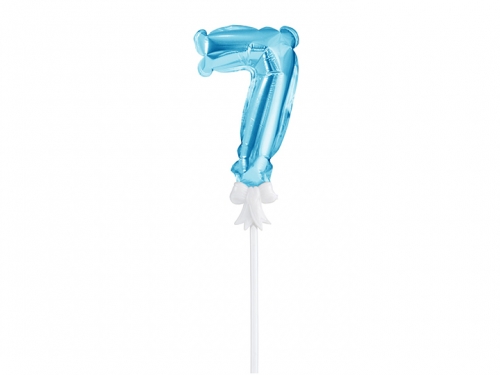 Foil Balloon with Stick Number 7 Blue