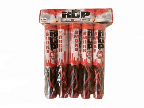 Red smoke flare with burst fuse 5pcs