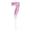 Foil Balloon with Stick Number 7 Pink