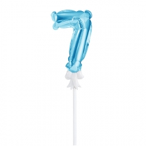 Foil Balloon with Stick Number 7 Blue